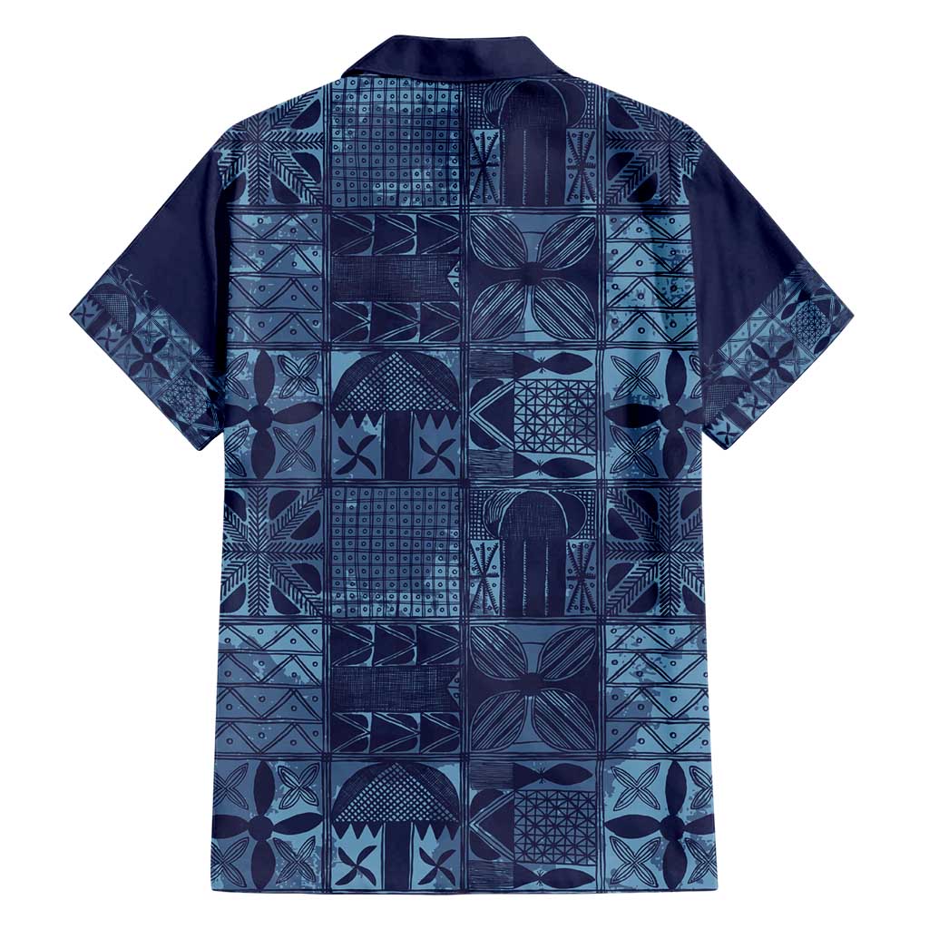 Yoruba Adire Eleko Patterns Hawaiian Shirt Indigo Vintage