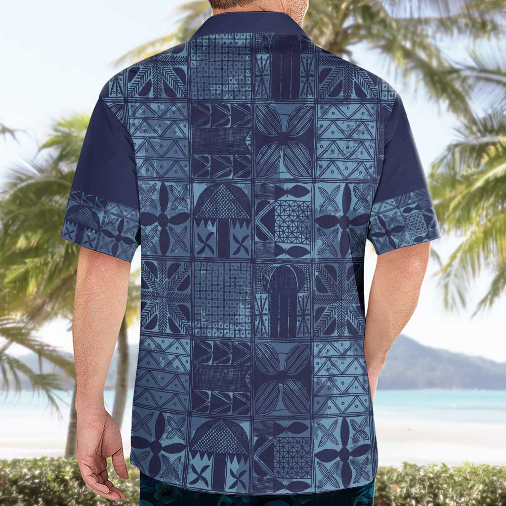 Yoruba Adire Eleko Patterns Hawaiian Shirt Indigo Vintage