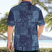 Yoruba Adire Eleko Patterns Hawaiian Shirt Indigo Vintage