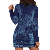 Yoruba Adire Eleko Patterns Hoodie Dress Indigo Vintage