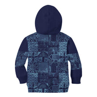 Yoruba Adire Eleko Patterns Kid Hoodie Indigo Vintage
