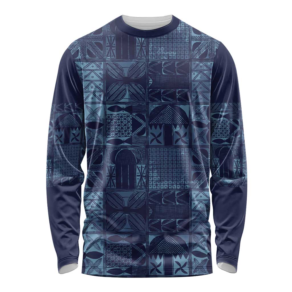 Yoruba Adire Eleko Patterns Long Sleeve Shirt Indigo Vintage