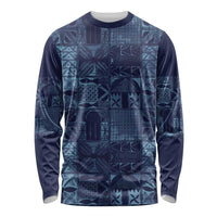 Yoruba Adire Eleko Patterns Long Sleeve Shirt Indigo Vintage