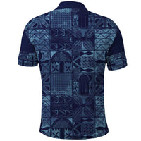 Yoruba Adire Eleko Patterns Polo Shirt Indigo Vintage