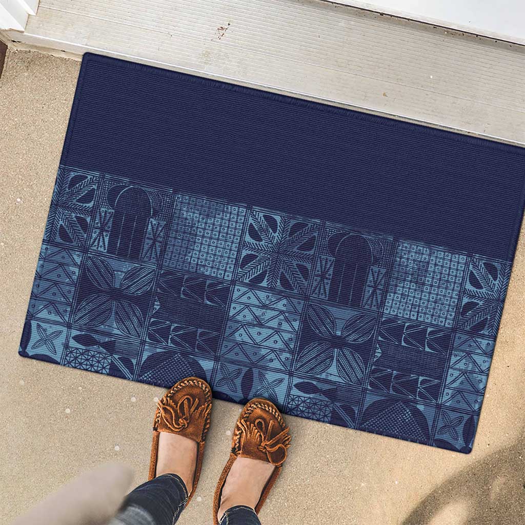 Yoruba Adire Eleko Patterns Rubber Doormat Indigo Vintage
