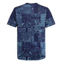 Yoruba Adire Eleko Patterns Rugby Jersey Indigo Vintage