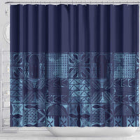 Yoruba Adire Eleko Patterns Shower Curtain Indigo Vintage