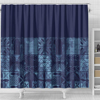 Yoruba Adire Eleko Patterns Shower Curtain Indigo Vintage
