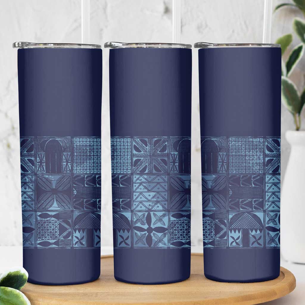Yoruba Adire Eleko Patterns Skinny Tumbler Indigo Vintage