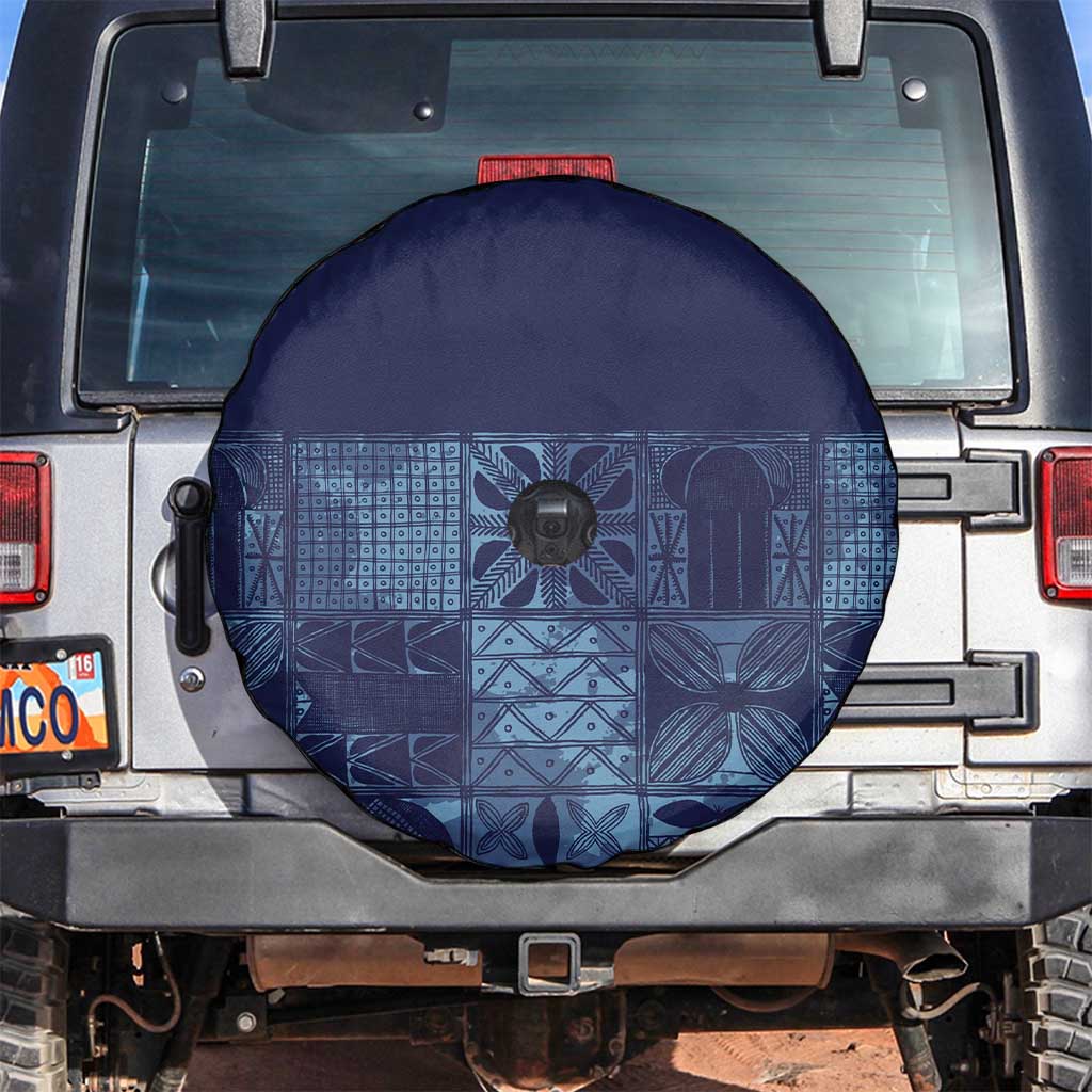 Yoruba Adire Eleko Patterns Spare Tire Cover Indigo Vintage