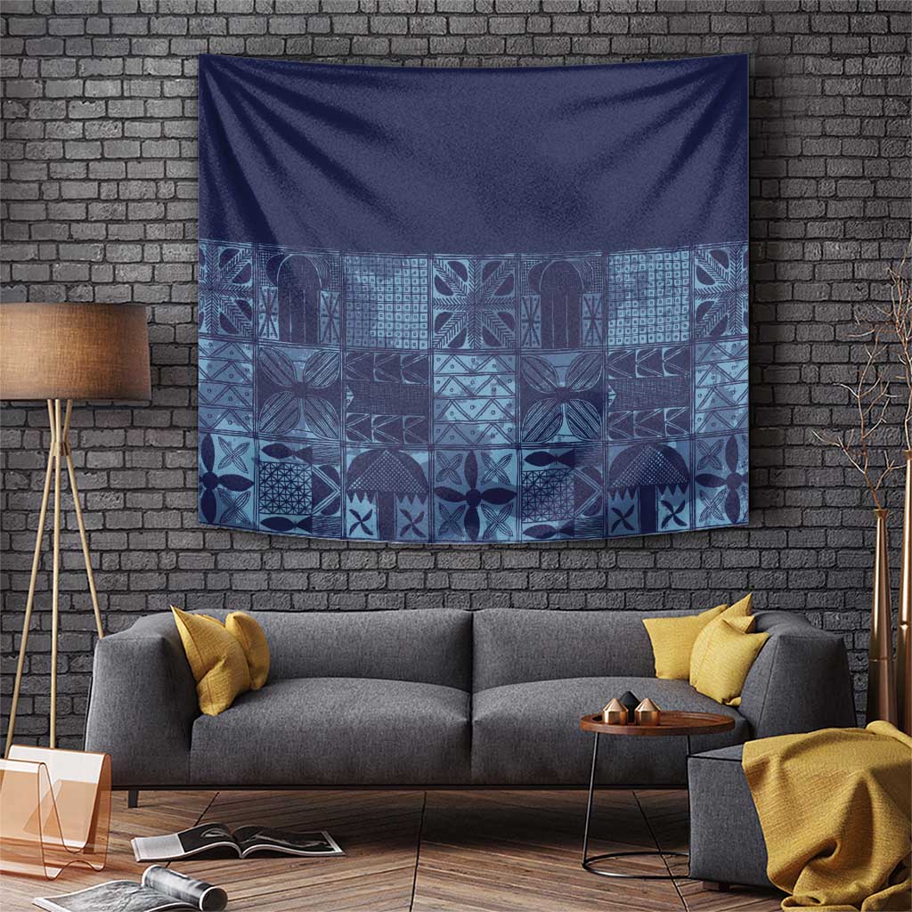 Yoruba Adire Eleko Patterns Tapestry Indigo Vintage
