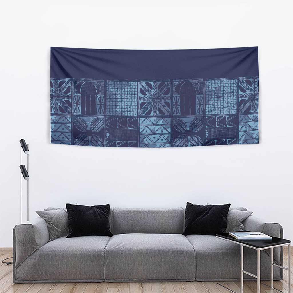 Yoruba Adire Eleko Patterns Tapestry Indigo Vintage