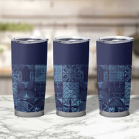 Yoruba Adire Eleko Patterns Tumbler Cup Indigo Vintage