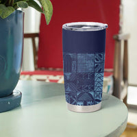 Yoruba Adire Eleko Patterns Tumbler Cup Indigo Vintage
