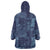 Yoruba Adire Eleko Patterns Wearable Blanket Hoodie Indigo Vintage