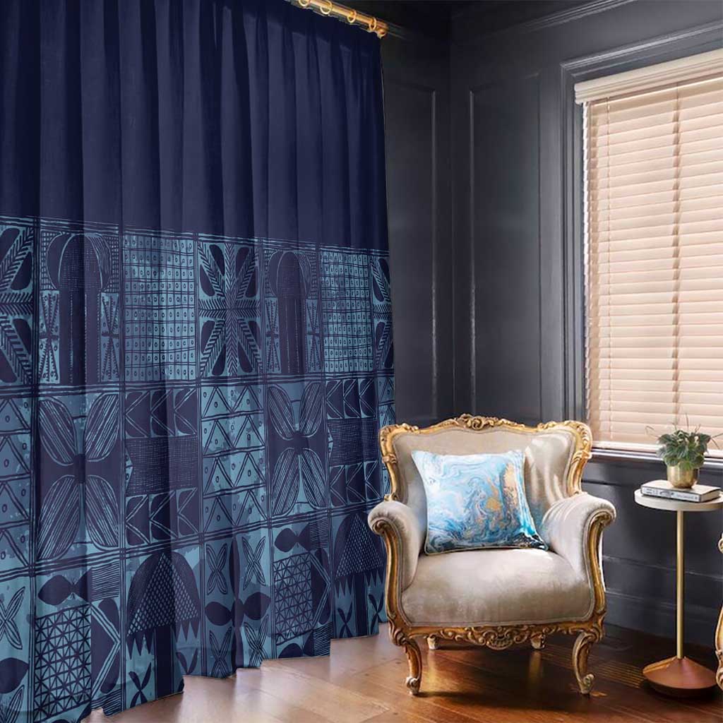 Yoruba Adire Eleko Patterns Window Curtain Indigo Vintage