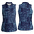 Yoruba Adire Eleko Patterns Women Sleeveless Polo Shirt Indigo Vintage