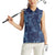 Yoruba Adire Eleko Patterns Women Sleeveless Polo Shirt Indigo Vintage