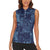 Yoruba Adire Eleko Patterns Women Sleeveless Polo Shirt Indigo Vintage
