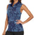 Yoruba Adire Eleko Patterns Women Sleeveless Polo Shirt Indigo Vintage