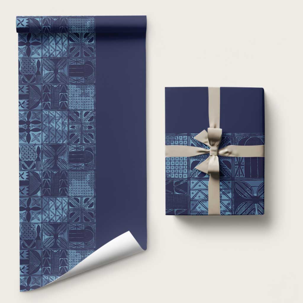 Yoruba Adire Eleko Patterns Wrapping Paper Indigo Vintage
