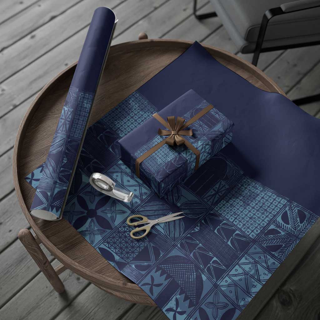 Yoruba Adire Eleko Patterns Wrapping Paper Indigo Vintage
