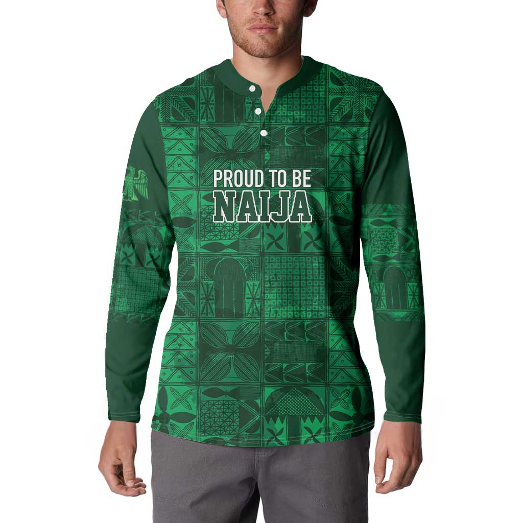 Nigeria Yoruba Adire Patterns Button Sweatshirt Proud To Be Naija