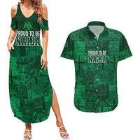 Nigeria Yoruba Adire Patterns Couples Matching Summer Maxi Dress and Hawaiian Shirt Proud To Be Naija