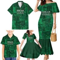 Nigeria Yoruba Adire Patterns Family Matching Mermaid Dress and Hawaiian Shirt Proud To Be Naija