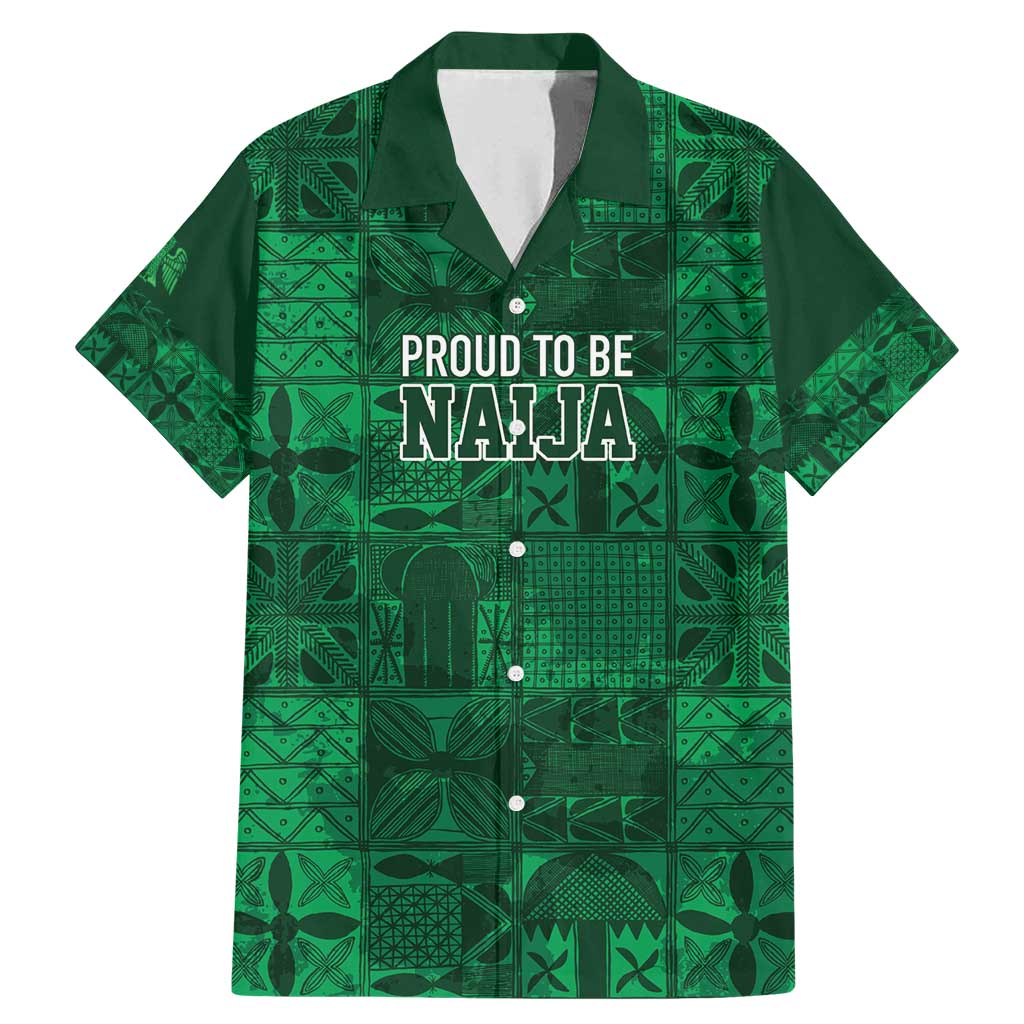 Nigeria Yoruba Adire Patterns Family Matching Mermaid Dress and Hawaiian Shirt Proud To Be Naija