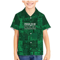 Nigeria Yoruba Adire Patterns Family Matching Mermaid Dress and Hawaiian Shirt Proud To Be Naija