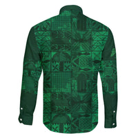 Nigeria Yoruba Adire Patterns Family Matching Off The Shoulder Long Sleeve Dress and Hawaiian Shirt Proud To Be Naija