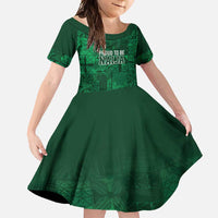 Nigeria Yoruba Adire Patterns Family Matching Off Shoulder Maxi Dress and Hawaiian Shirt Proud To Be Naija