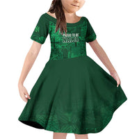 Nigeria Yoruba Adire Patterns Family Matching Off Shoulder Short Dress and Hawaiian Shirt Proud To Be Naija