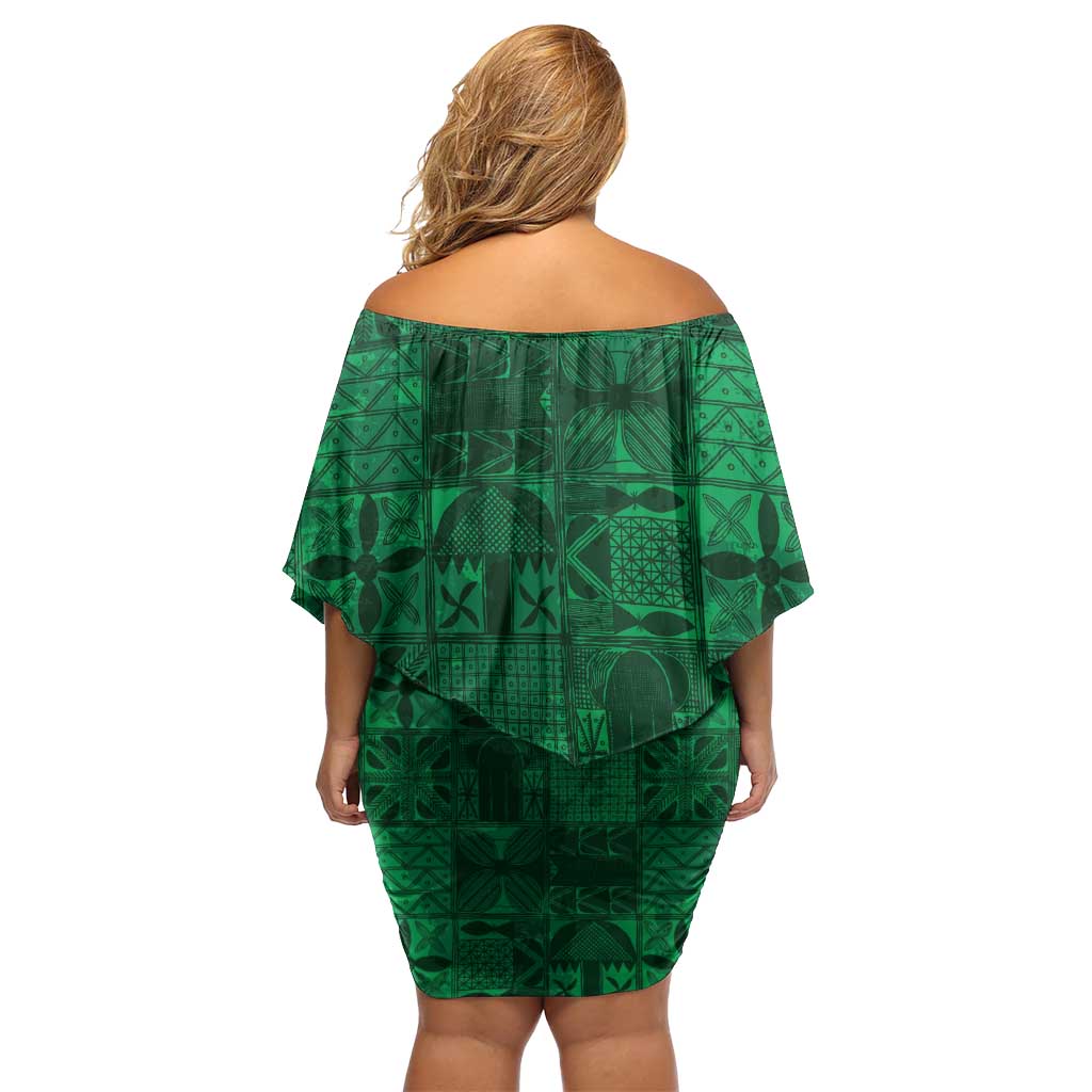 Nigeria Yoruba Adire Patterns Family Matching Off Shoulder Short Dress and Hawaiian Shirt Proud To Be Naija