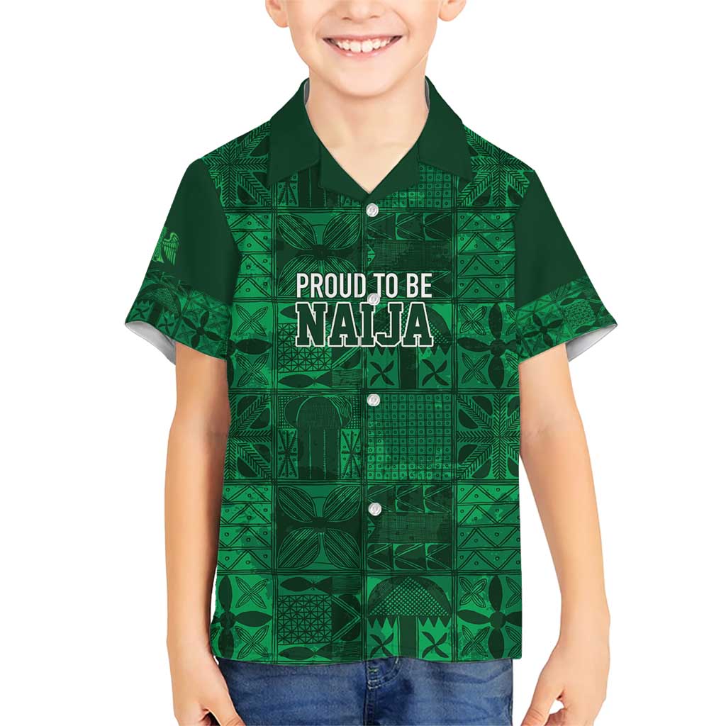 Nigeria Yoruba Adire Patterns Family Matching Short Sleeve Bodycon Dress and Hawaiian Shirt Proud To Be Naija