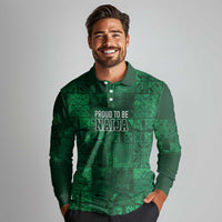 Nigeria Yoruba Adire Patterns Long Sleeve Polo Shirt Proud To Be Naija