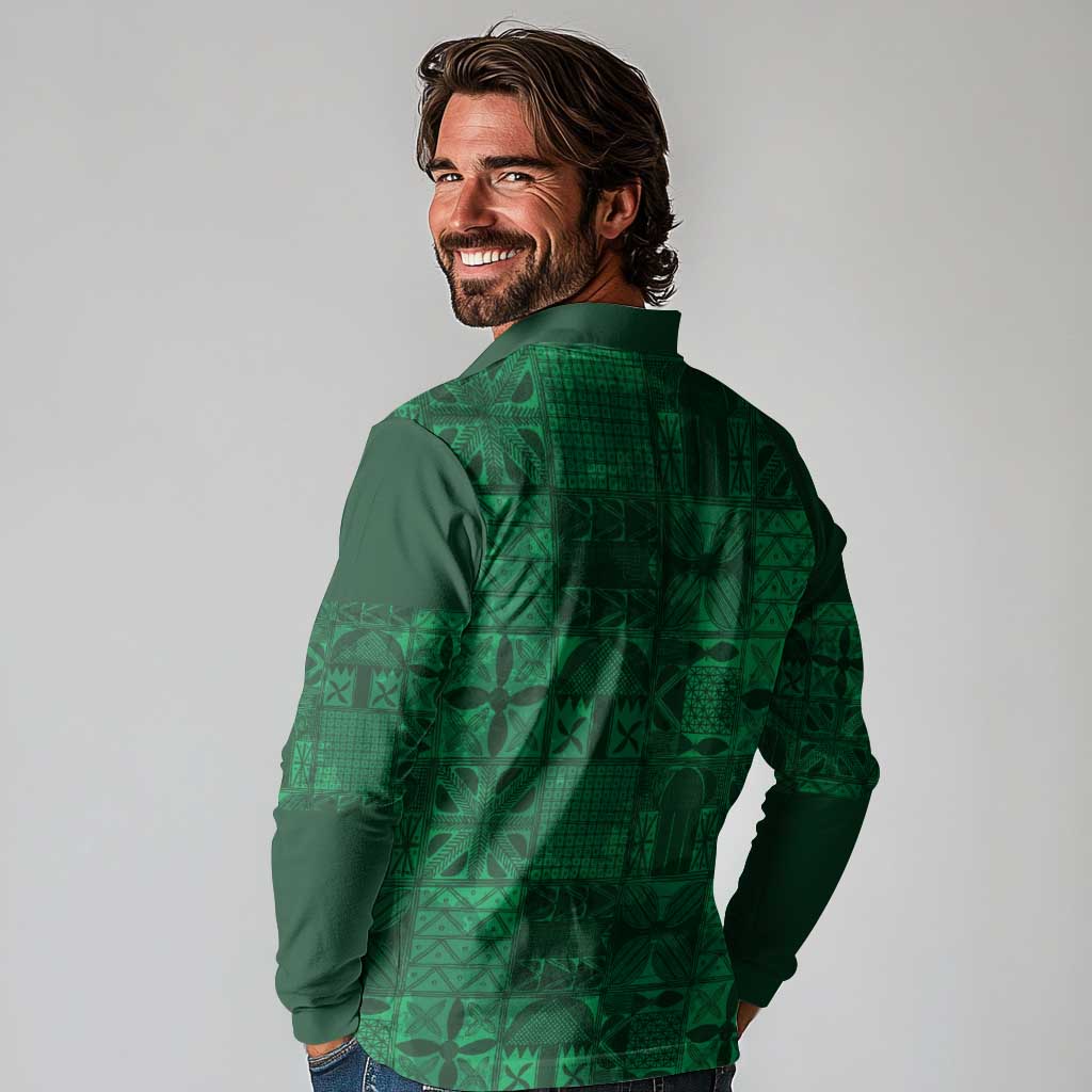 Nigeria Yoruba Adire Patterns Long Sleeve Polo Shirt Proud To Be Naija