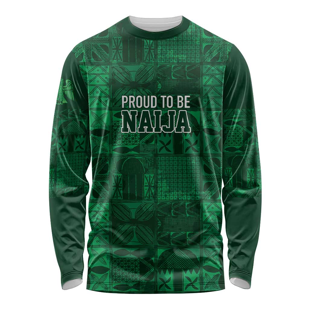 Nigeria Yoruba Adire Patterns Long Sleeve Shirt Proud To Be Naija