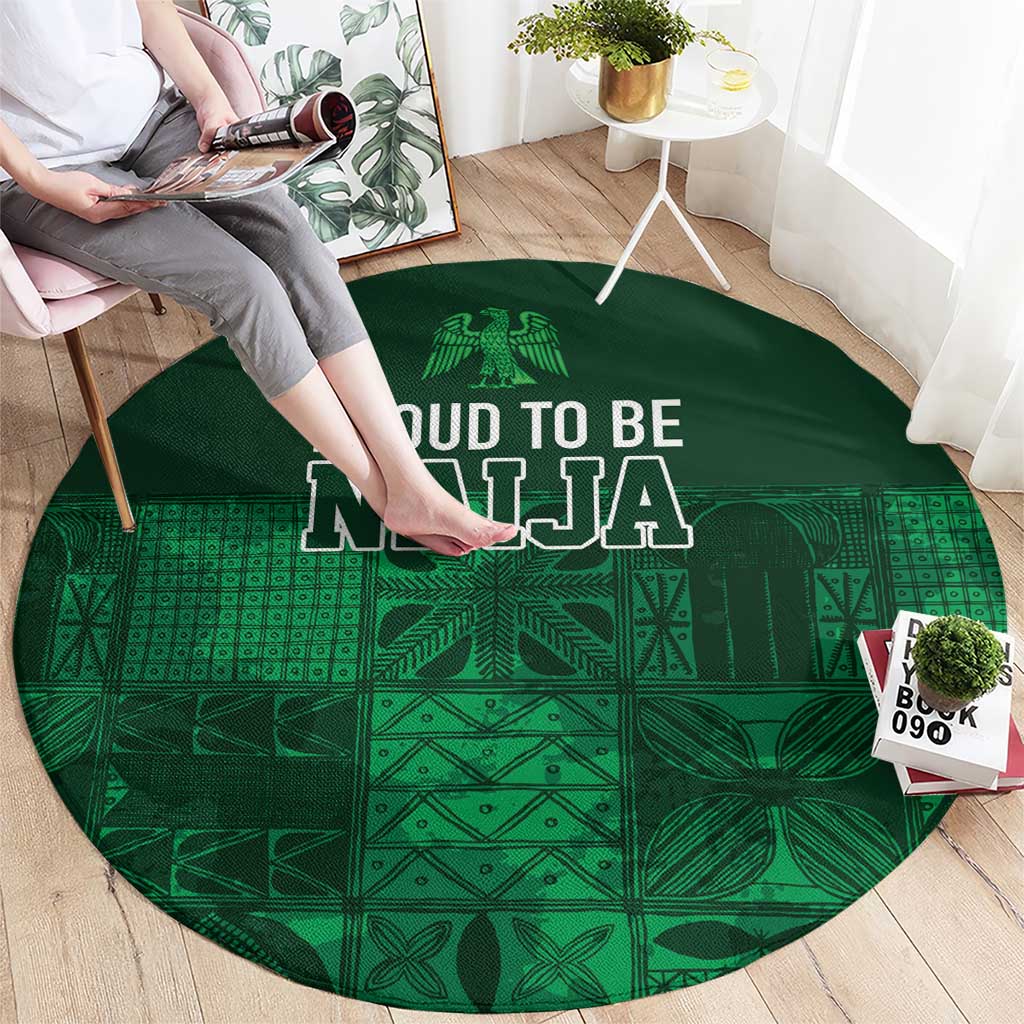 Nigeria Yoruba Adire Patterns Round Carpet Proud To Be Naija