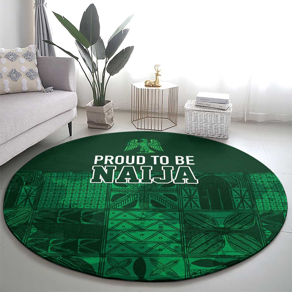 Nigeria Yoruba Adire Patterns Round Carpet Proud To Be Naija