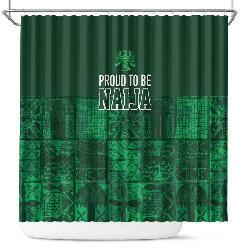 Nigeria Yoruba Adire Patterns Shower Curtain Proud To Be Naija