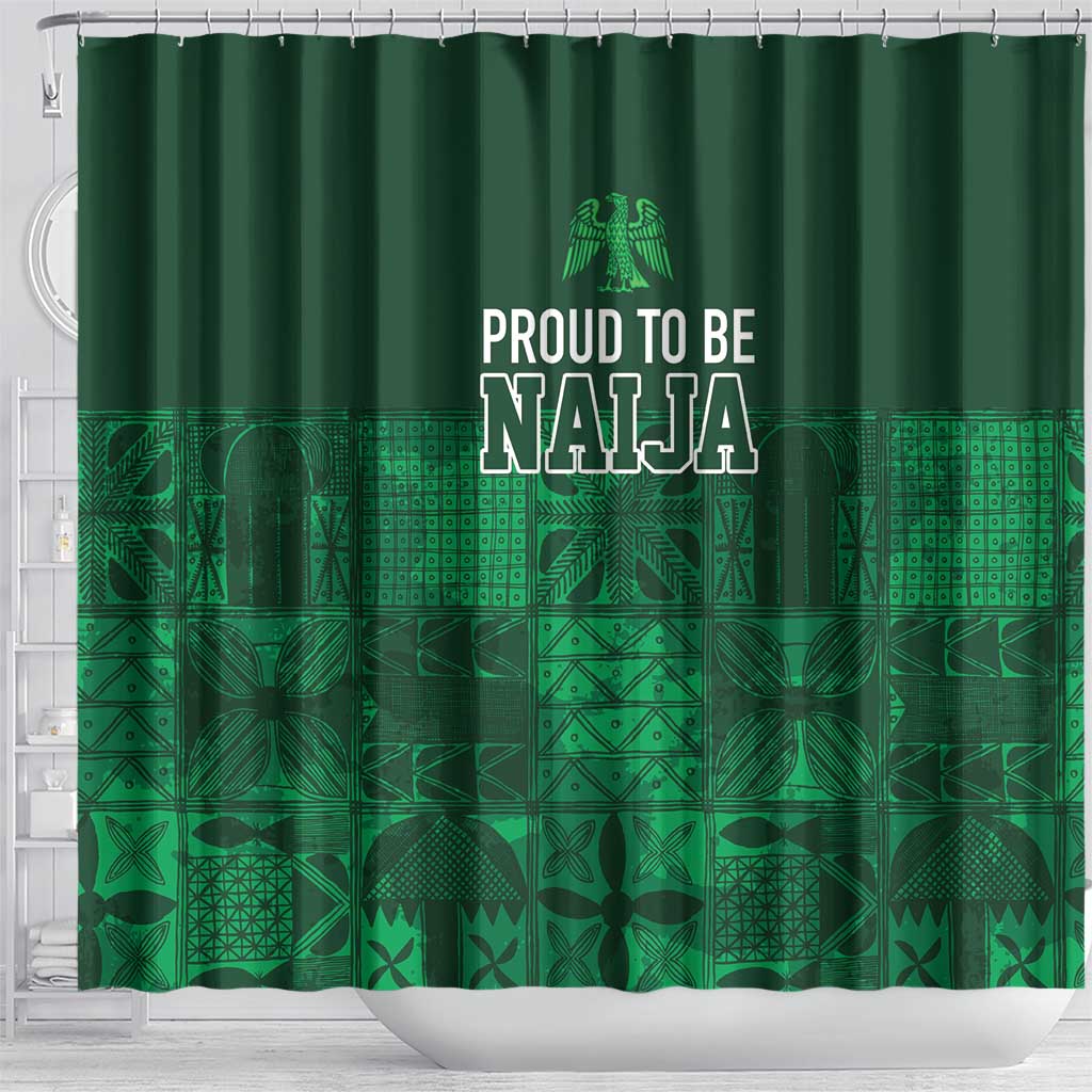 Nigeria Yoruba Adire Patterns Shower Curtain Proud To Be Naija