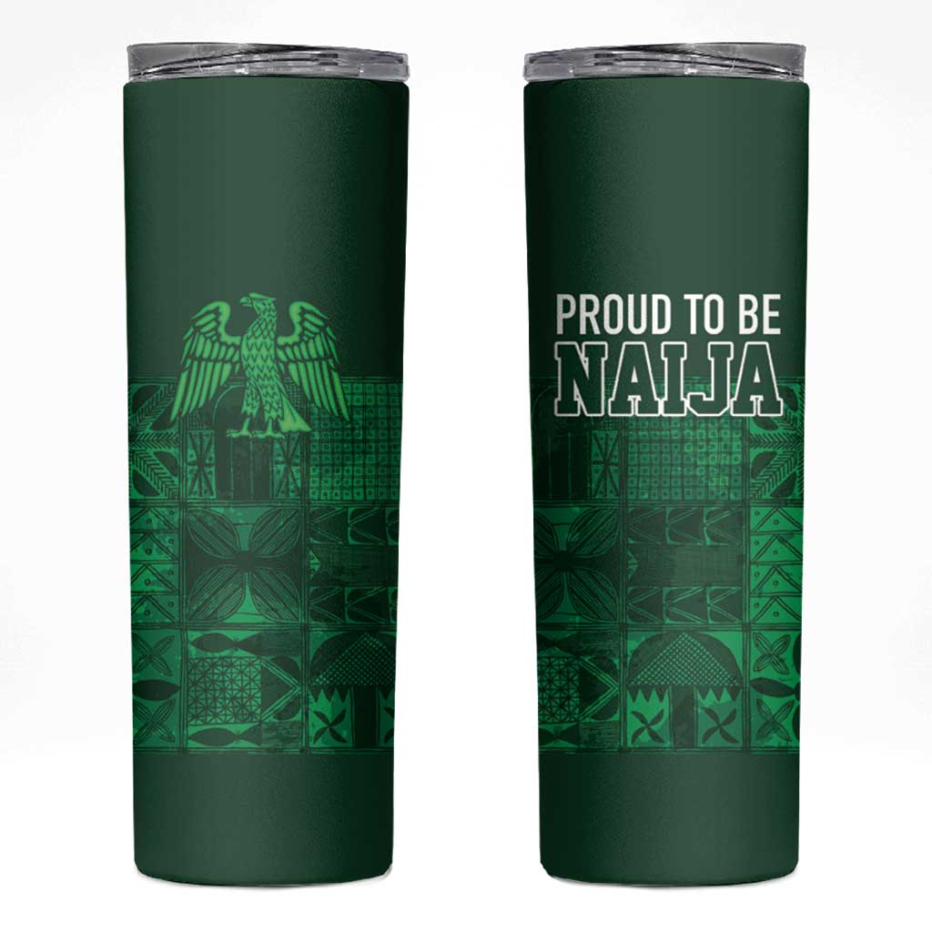 Nigeria Yoruba Adire Patterns Skinny Tumbler Proud To Be Naija