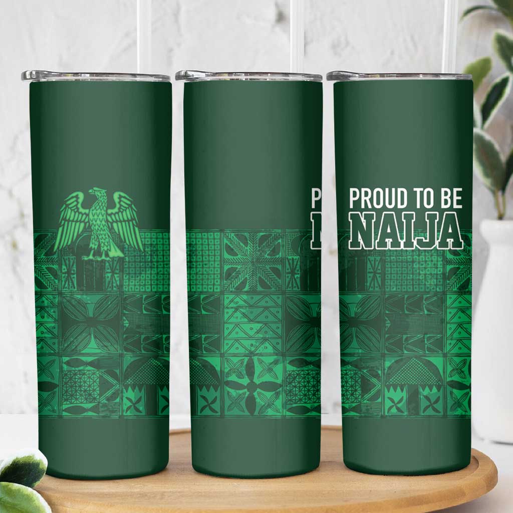 Nigeria Yoruba Adire Patterns Skinny Tumbler Proud To Be Naija