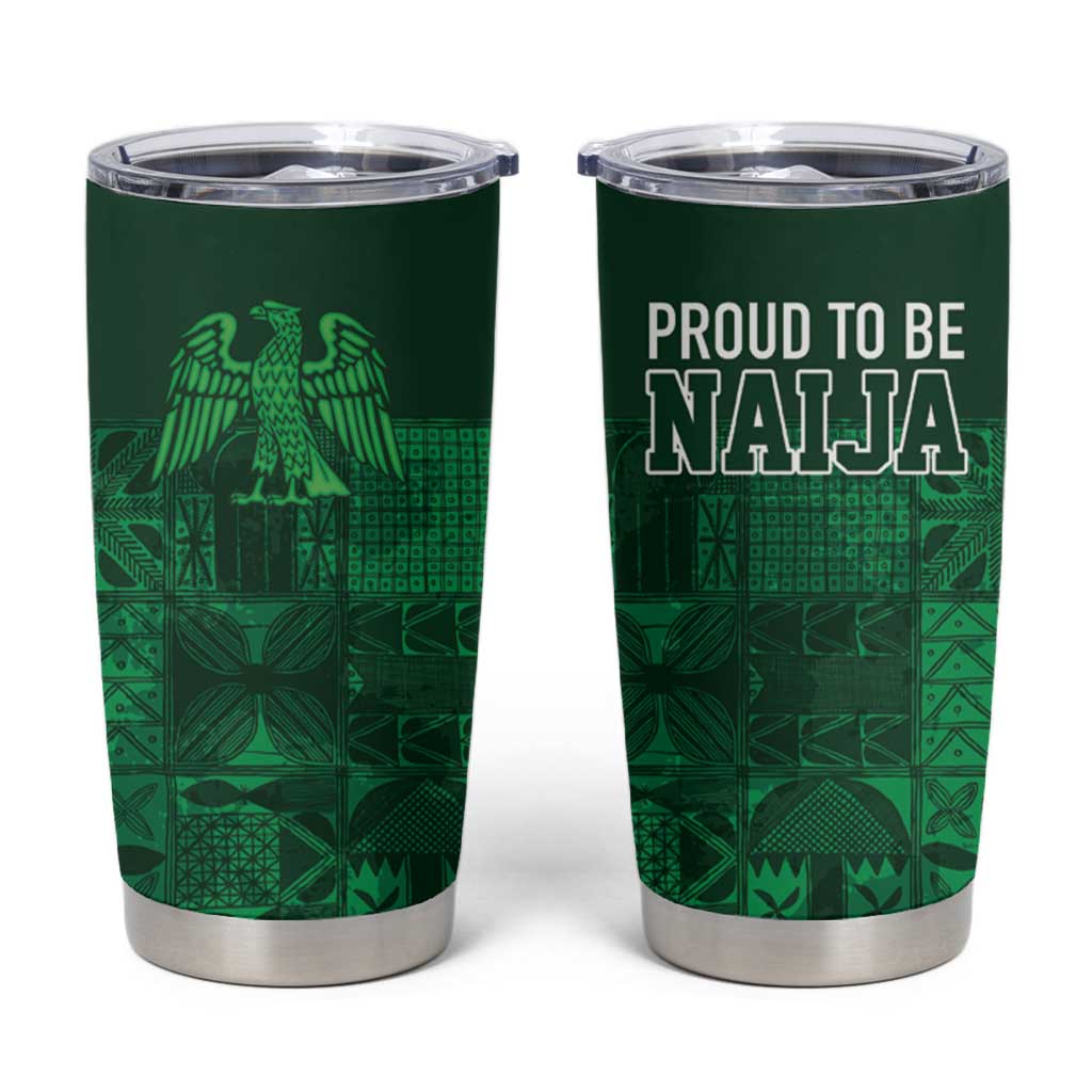 Nigeria Yoruba Adire Patterns Tumbler Cup Proud To Be Naija