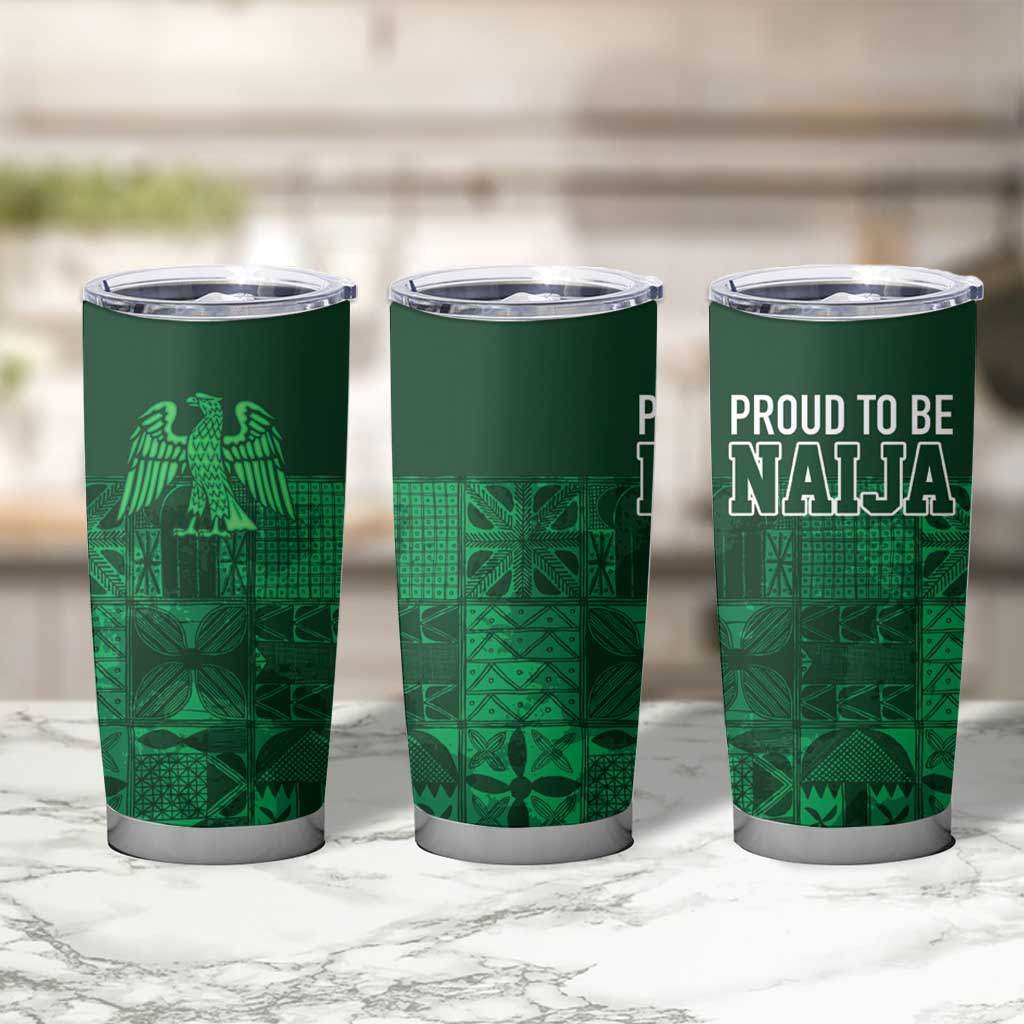 Nigeria Yoruba Adire Patterns Tumbler Cup Proud To Be Naija