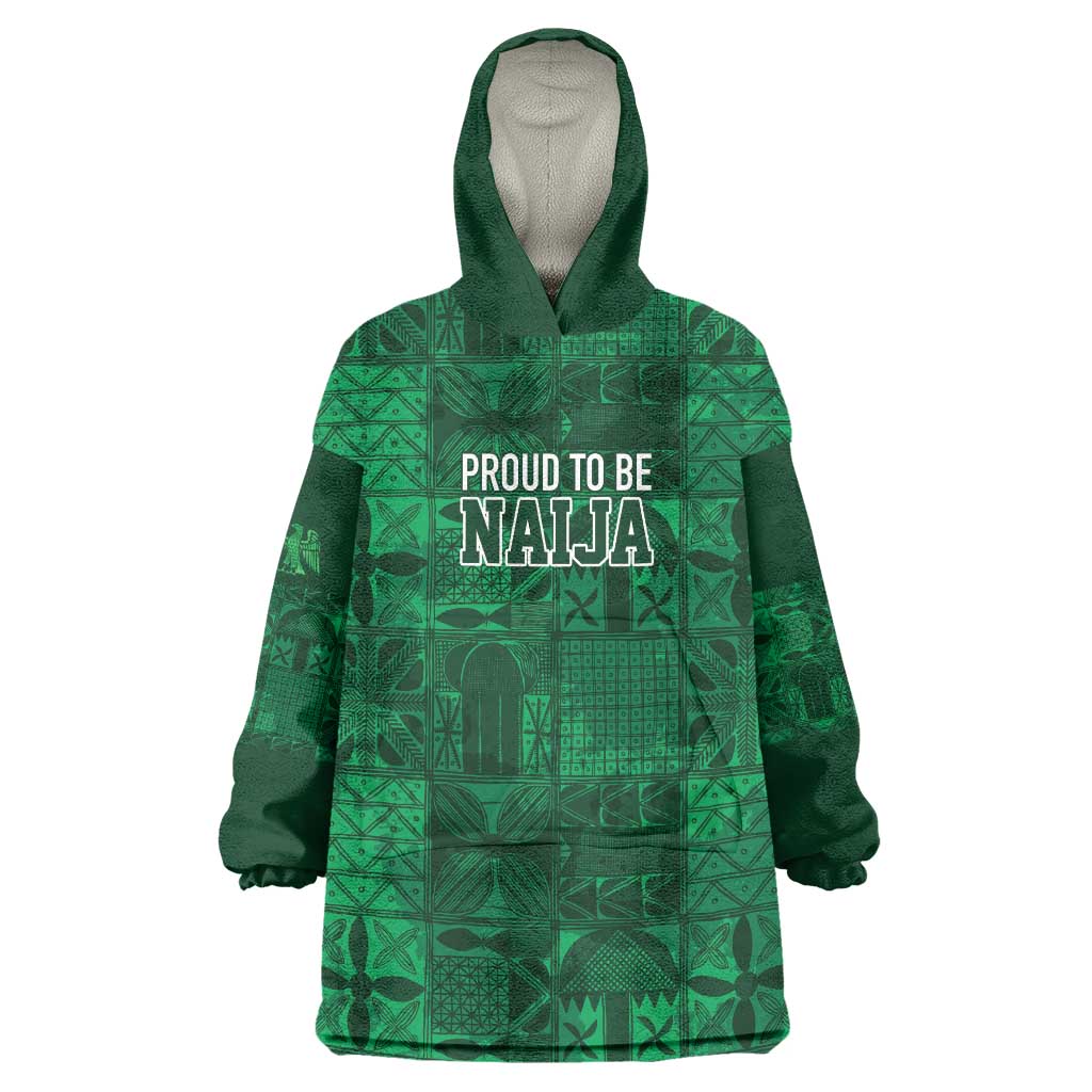 Nigeria Yoruba Adire Patterns Wearable Blanket Hoodie Proud To Be Naija