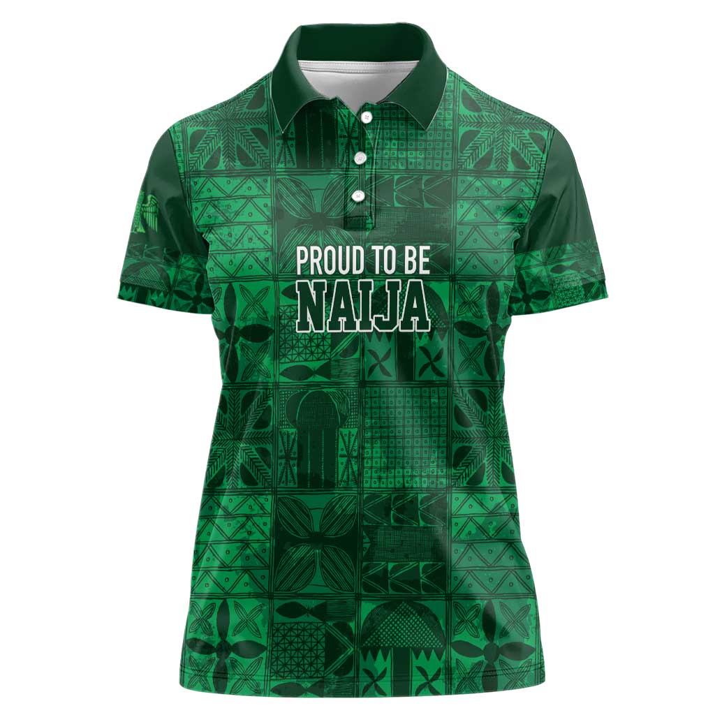 Nigeria Yoruba Adire Patterns Women Polo Shirt Proud To Be Naija