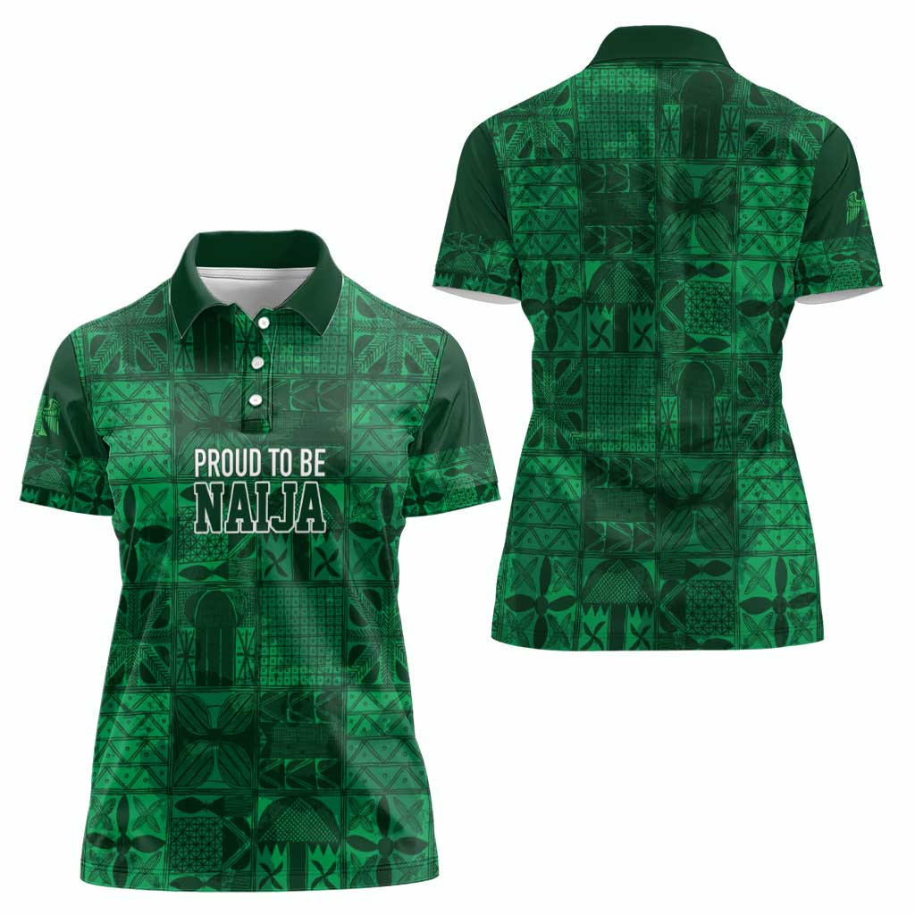 Nigeria Yoruba Adire Patterns Women Polo Shirt Proud To Be Naija